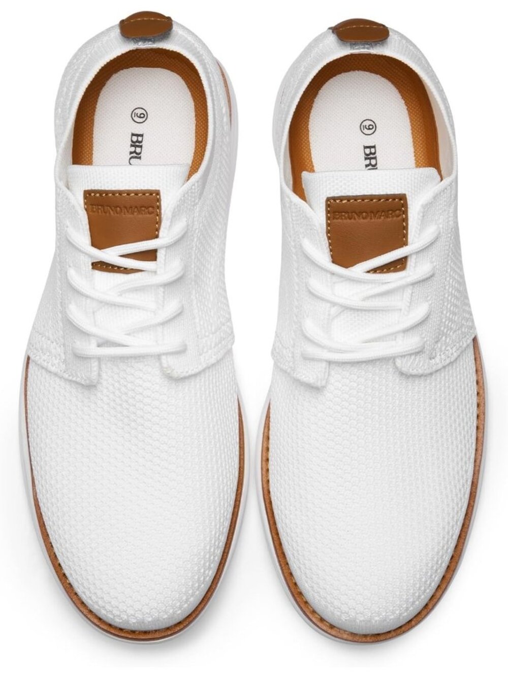 Bruno Marc Men's White Ethylene Vinyl Acetate Lace up Lightweight Sneakers - Picture 5 of 7